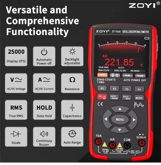 Skopometer ZOYI ZT-703S, 2ch 50Mhz - 8