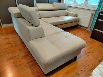 Celokožená rohová sedačka - 8