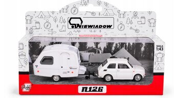 Fiat 126 + Niewiadow N250C 1:43 white - 8