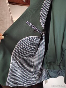 Pánsky tmavozelený oblek svadobný - 8