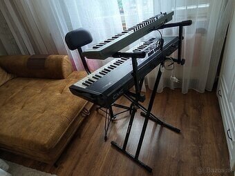 2 profi klávesy +dvojitý stojan + stolička = SUPER CENA - 8