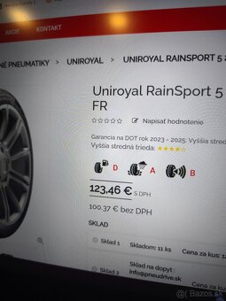 245/35 r18 letné pneumatiky Uniroyal Rain Sport 5 - 8