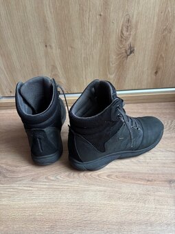 GEOX - čierne kožené jesenné topánky - 8