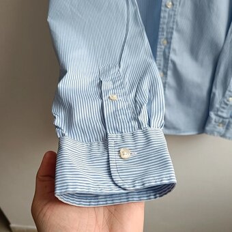 POLO Ralph Lauren modrá pruhovaná košeľa s dlhým rukávom XXL - 8