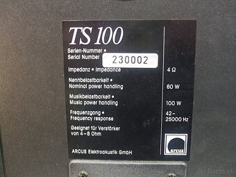100W reproduktory ARCUS TS100 3-pasm. 34x23x26cm Germ., AB21 - 8