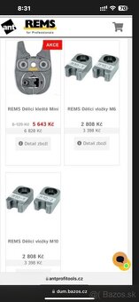 REMS dělící kleště+ rems dělící vložky 4 páry - 8