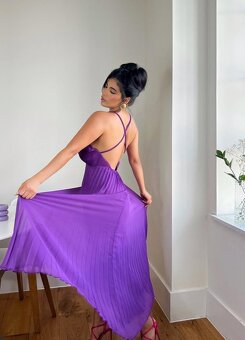 Fialove letné šaty Zara - 8