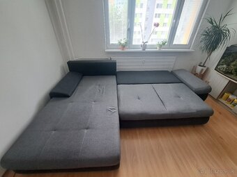 Sedacia súprava / rozkladací šedý gauč - 8