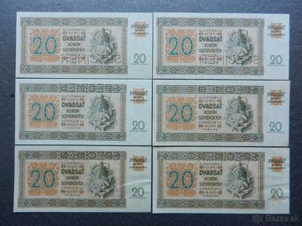 Bankovky slovenský štát nep. a perf. 6 - 8