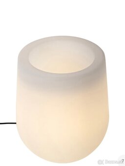 Vonkajšia stojaca lampa kvetináč biela - 8