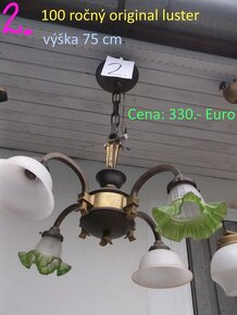 Lustre a lampy starožitné 100 - 150 ročné - 8