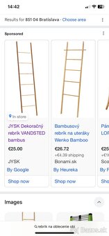 Rebrík bambus dreveny rebrík 5 priečok - 8