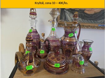 Starožitné kryštály/sklo/porcelán - 8