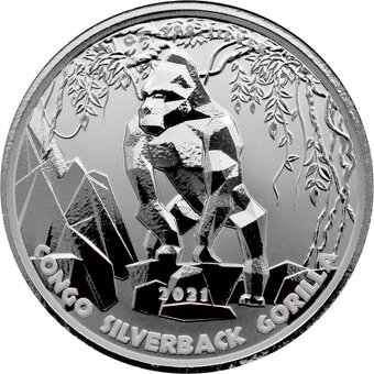 Stříbrná investiční mince Kongo Gorila 1 Oz 2015 až 2023 - 8