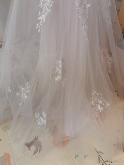 Krasne nové nenosené svadobné biele šaty na ramienka, 36 - 8