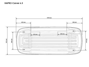 Strešný box Hapro Carver 6.5 L + priečniky Nordrive na hagus - 8