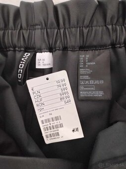 Dámske nové čierne koženkové kraťasy, vysoký pás (H&M) - 8