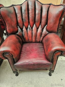 CHESTERFIELD ŠTÝL KOŽENÁ 3+1+1+1,ZĽACNENÁ - 8