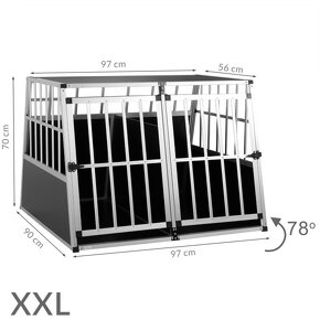 Alu hliníková prepravka pre psa XXL s odnímateľnou prepážkou - 8