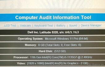 Dell Latitude 5320 i5-11 gen / 8gb / 512 gb ssd disk Win 1 - 8