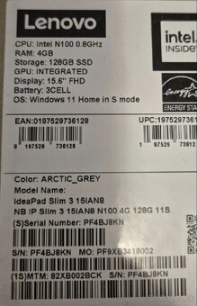 Lenovo IdeaPad Slim 3 15IAN8 záruka 2r. Platné do zmazania - 8