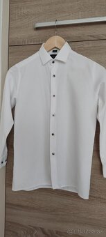 Chlapčenský oblek 146 a biela košeľa veľkosť 146 - 8