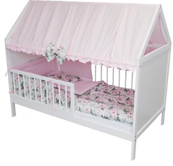 Detská postielka domček 120x60 so zábranou navyše - 8