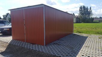 Plechová garáž 3×5 m – RAL 8004 bledá hnedá - 8