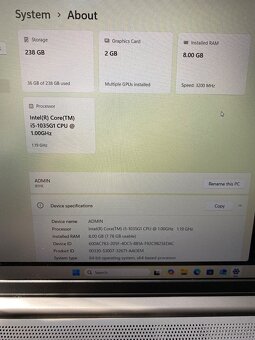 Notebook Lenovo i5-1035G1,8GBDDR4,nVidiaMX330 2GB,256GBSSD - 8