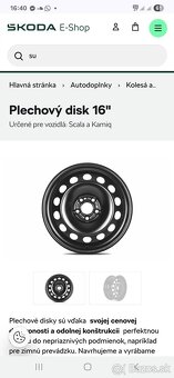 5x100 r16 plechove disky nove Scala,Kamiq, Fabia 3,4 - 8
