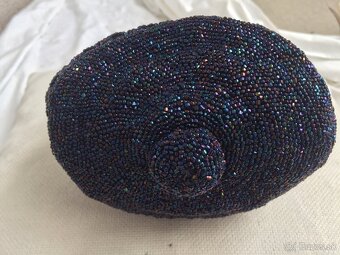 Starozitna antik vyse 100 rocna kabelka posita koralikmi - 8