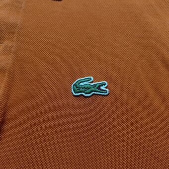 Vintage 80s Lacoste chemise oranžová polokošeľa krátky rukáv - 8