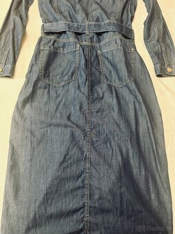 Džínsové dlhé šaty s opaskom zn. UNCS - 8