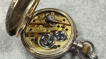 Staré stříbrné kapesní malované hodinky, PACKETOU IHNED - 8