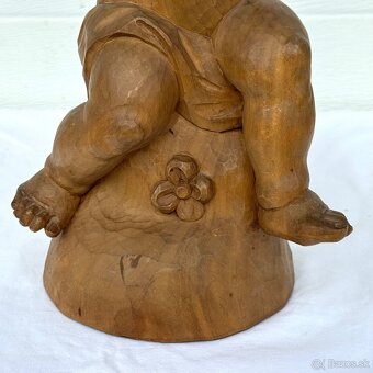 Anděl světlonoš dřevěný svícen 37,5cm - 8