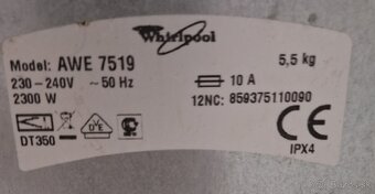 Pracka Whirlpool 6th Sense, 5.5kg, AWE7519 - 8