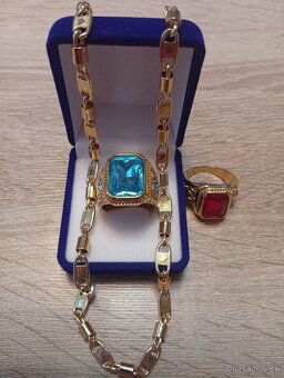 Nádherný mohutný pozlátený set pánsky.. - 8