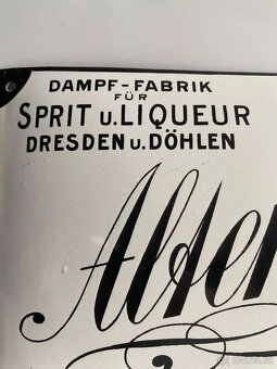 veľmi vzácna smaltovaná ceduľa s parným liehom a likérom, st - 8