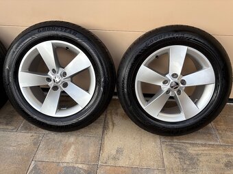 ALU DISKY SKODA5x112 R17+NOVÉ LETNE PNEU GOODYEAR 215/65 R17 - 8