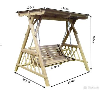 Drevená záhradná hojdačka - 8