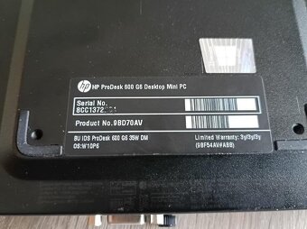 HP ProDesk 600 G6 Mini HTPC - záruka do 03/ 2027+DVDRW mech - 8