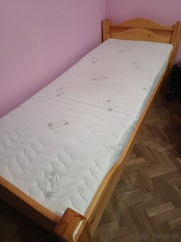 Posteľ s úložným priestorom borovica masiv+dva matrace j - 8