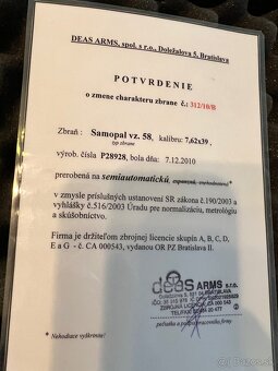Na predaj Samopal vzor 58, 7,62x39 - 8