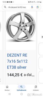 Elektrony R16 5x112 DEZENT/nové/OCTAVIA,GOLF,PASSAT,JETTA - 8