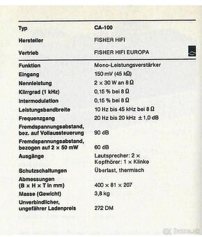 predám zostavu FISHER EQ100--CR115--FM100--CA100+REPRO - 8
