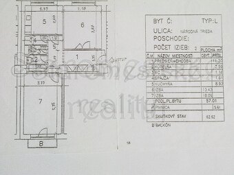 2izb,62m2, 2/4, kompletná, Národná trieda, Sever - 8