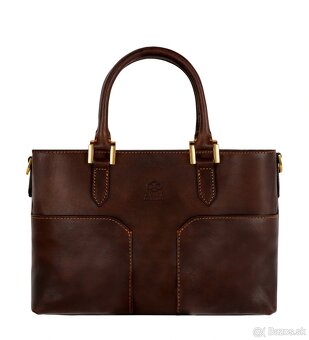 hnedá kožená kabelka - nová - 8