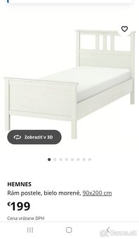 Ikea hemnes bielo morena postel+rost+matrac - 8