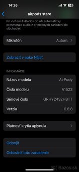 Apple sluchadla AirPods 1 Číslo modelu: A1523 - 8