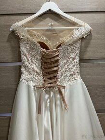 Elegantné svadobné šaty Ivory veľ. 38 + kruh + závoj zdarma - 8